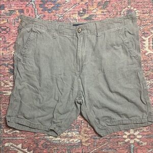 Lucky Brand Mens Grey Linen Viscose Blend Flat‎ Front Chino Shorts 36 7MD2191